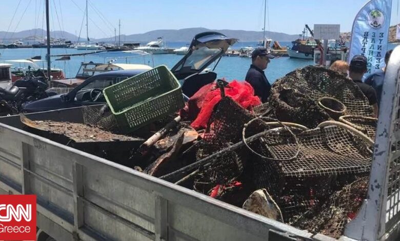 Μουσαμάδες, ελαστικά, ψυγείο: Όσα βρέθηκαν σε καθαρισμό του βυθού στα Μέγαρα