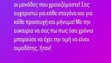 Μαριάννα Τουμασάτου: Η νέα ανάρτηση για την παραμονή του πατέρα της στο νοσοκομείο