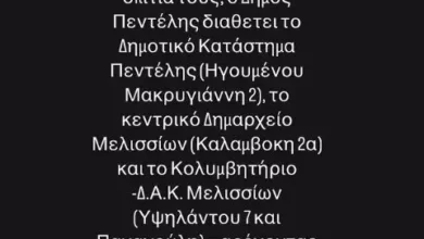 Ελεονώρα Μελέτη: Η ανάρτηση – ενημέρωση για τους κατοίκους της Πεντέλης