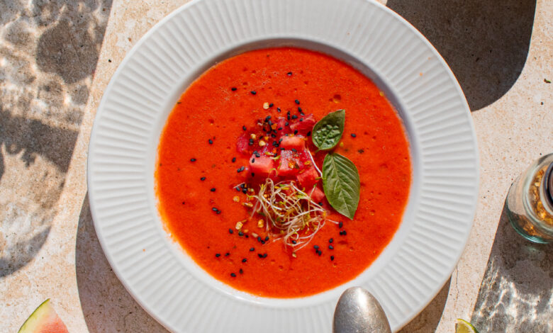 Σούπα γκασπάτσο με καρπούζι (gazpacho)