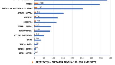 Πάνω από 1.600 άτομα στα νοσοκομεία σε ένα εξάμηνο με δαγκώματα από σκύλο