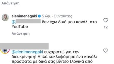 Ελένη Μενεγάκη: Διαψεύδει ότι άνοιξε το δικό της διαδικτυακό κανάλι στο YouΤube – Το παρασκήνιο