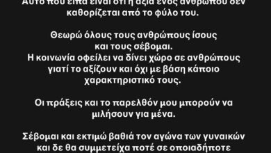 Δημήτρης Μακαλιάς: «Αυτό που είπα είναι ότι η αξία ενός ανθρώπου δεν καθορίζεται από το φύλο του»