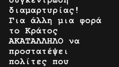 Ανθή Βούλγαρη: «Ακατάλληλο το κράτος να προστατέψει τους πολίτες που κατέβηκαν να διαμαρτυρηθούν ειρηνικά»