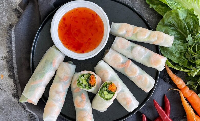 Spring rolls ρυζιού με γαρίδες Spring rolls ρυζιού με γαρίδες