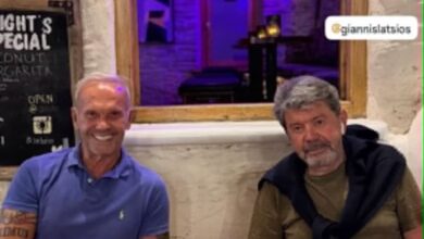 Γιάννης Λάτσιος και Πέτρος Κωστόπουλος σε βραδινή έξοδο στην κοσμοπολίτικη Ίο