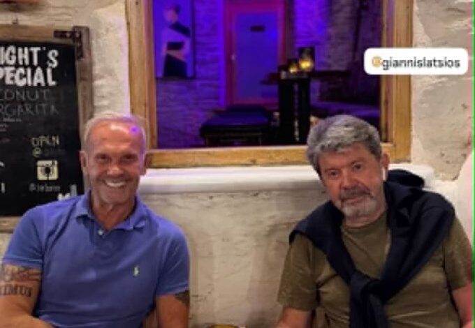 Γιάννης Λάτσιος και Πέτρος Κωστόπουλος σε βραδινή έξοδο στην κοσμοπολίτικη Ίο
