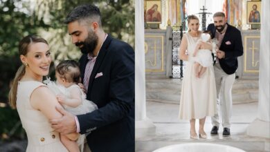 Άννα Κορακάκη – Γιάννης Χαλκιαδάκης: Βάφτισαν την επτά μηνών κόρη τους – Το φωτογραφικό άλμπουμ