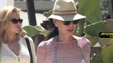 Nicole Kidman και Zoe Saldana στο νησί των Ανέμων – Τα πρώτα πλάνα από την άφιξή τους στη Μύκονο