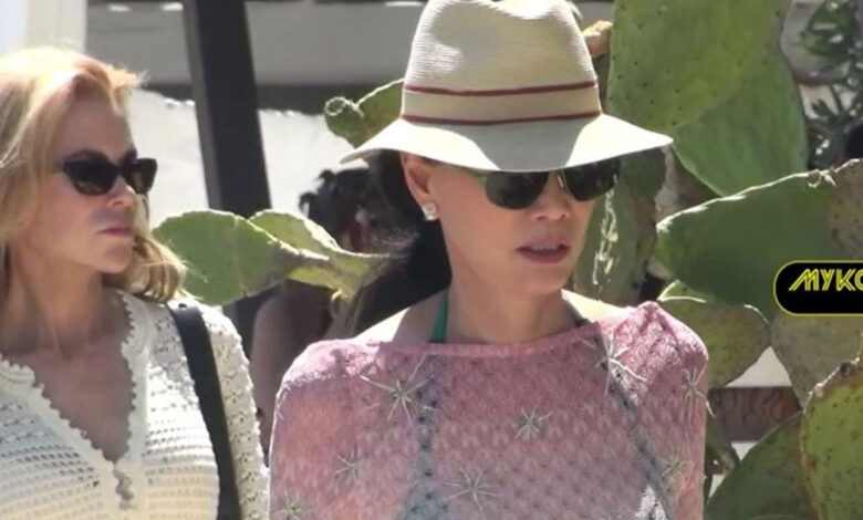Nicole Kidman και Zoe Saldana στο νησί των Ανέμων – Τα πρώτα πλάνα από την άφιξή τους στη Μύκονο