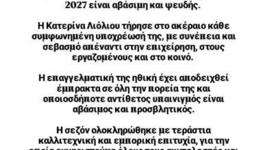 Η Panik Records απαντά στο Romeo: «Η Κατερίνα Λιόλιου τήρησε στο ακέραιο κάθε συμφωνημένη υποχρέωσή της»