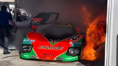 Λαμπάδιασε αλλά τη γλίτωσε σπάνιο Mazda 767B [video]