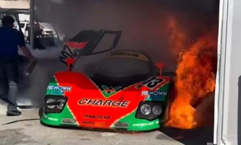 Λαμπάδιασε αλλά τη γλίτωσε σπάνιο Mazda 767B [video]
