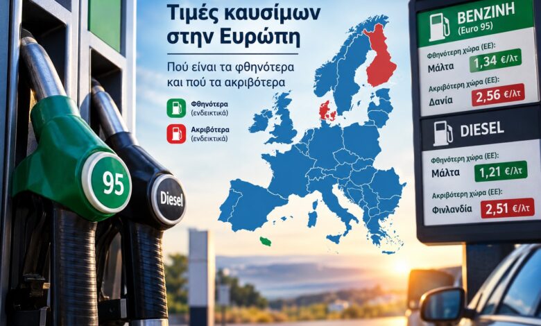 Βενζίνη και ντίζελ στην Ευρώπη: Ποιες είναι οι φθηνότερες και ποιες οι ακριβότερες χώρες