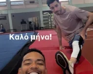Εμμανουήλ Καραλής: H συνάντηση με τον Μίλτο Τεντόγλου κατά τη διάρκεια της προπόνησής τους