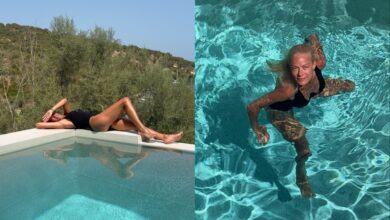 Ζέτα Μακρυπούλια: Ποζάρει με ολόσωμο μαύρο μαγιό στην πισίνα