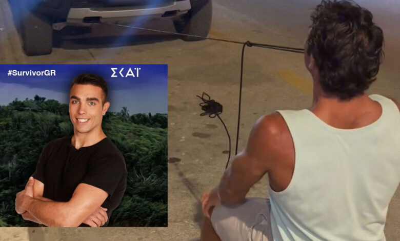 Απίστευτο βίντεο: Ο πρώην παίκτης του Survivor, Γιώργος Πολύχρος, μετακινεί αμάξι δύο τόνων με τα δόντια!