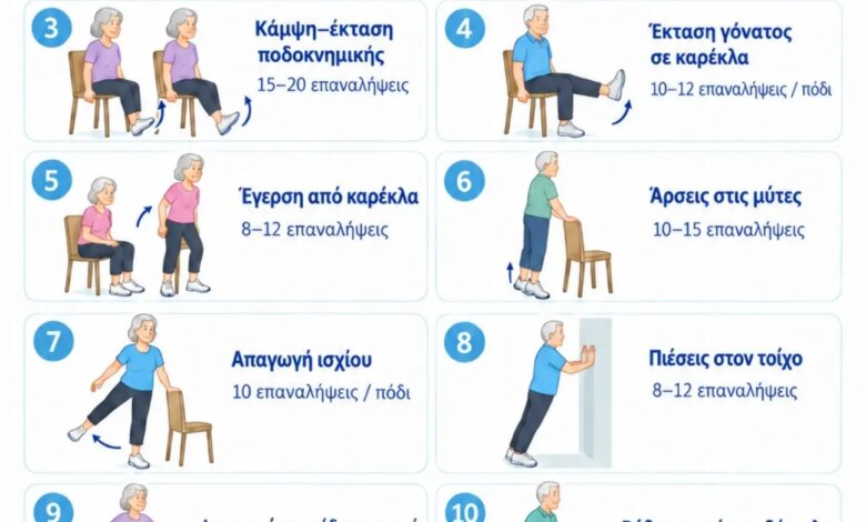 Απλές ασκήσεις που όλοι μπορούμε να κάνουμε μετά τα 60 χρόνια