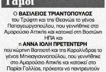 Γιάννης Πρετεντέρης και Σάντρα Μπακογιαννοπούλου παντρεύουν την κόρη τους: Η αναγγελία του γάμου της