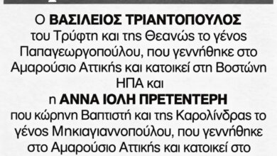 Γιάννης Πρετεντέρης και Σάντρα Μπακογιαννοπούλου παντρεύουν την κόρη τους: Η αναγγελία του γάμου της