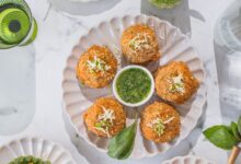 Vegan αραντσίνι γεμιστά με Planteese και πέστο